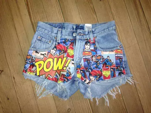 female shorts with superman pattern - Google Search