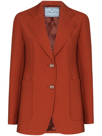 Orange Prada single-breasted blazer jacket P556IS2021XA5 - Farfetch