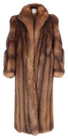 *clipped by @luci-her* AFFINITY Brown Fox Fur Coat