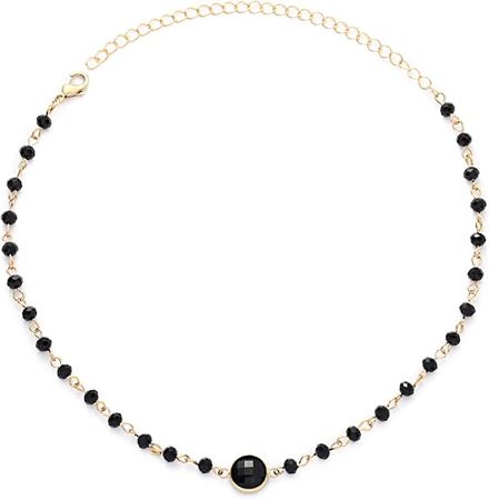 Amazon.com: Olbye Rainbow Moonstone Necklace Choker Simple Necklace Personalize Everyday Necklace Jewelry for Women and Girls (Black): Clothing, Shoes & Jewelry