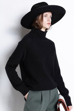 DELICCOLOR spring new style sweater Victoria Beckham high collar turtleneck sweater women's loose sweater lazy wind Plus Size