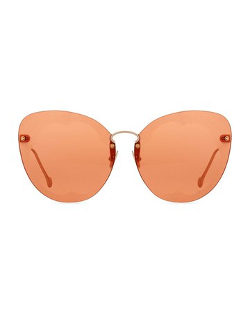 Salvatore Ferragamo Fiore Rimless Cat-Eye Sunglasses