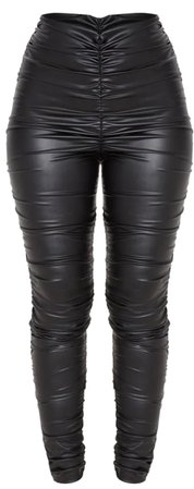 plt ruched faux leather leggings