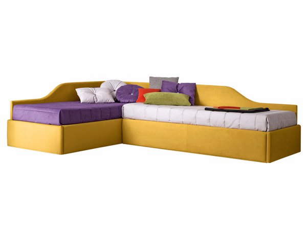 Convertible fabric storage bed ERIK Bed Stories Collection By Felis