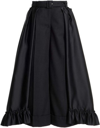 Simone Rocha Frilled Wool-Blend Skirt