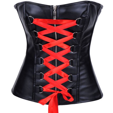 red and black corset