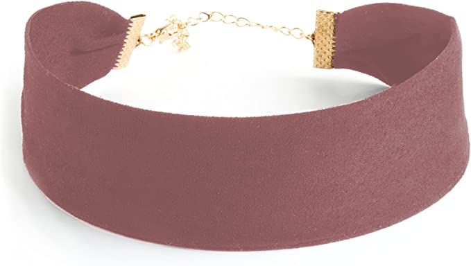 Wide Thick Pink/Peach Velvet Choker Necklace