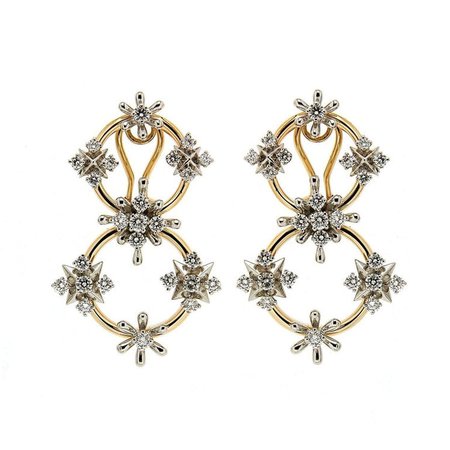 Valentin Magro Circo dei Fiori Diamond Gold Link Earrings
