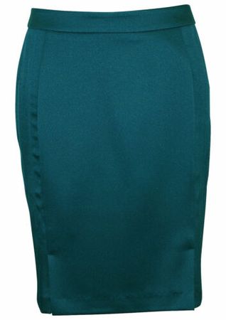 Bruno Banani Pencil Skirt Evening Skirt Business Satin Teal 144780 | eBay