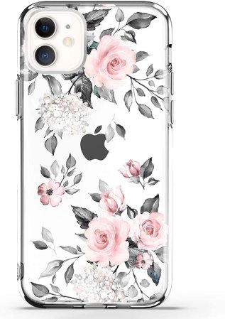 Buy RXKEJI iPhone 11 Case Clear Cute Girls Floral Design TPU Soft Slim Flexible Silicone Cover Phone Case for iPhone 11 6.1 inch 2019 - Flower Rose Pink Online in Indonesia. B083YWHDS4
