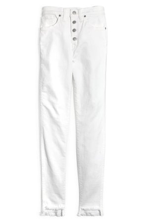 Madewell 10-Inch High Waist Button Front Ankle Skinny Jeans (Pure White) (Regular & Plus Size) | Nordstrom
