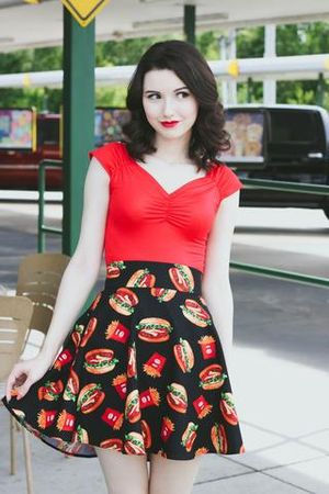 Retro Burgers & Fries Skater Skirt | Quirky Clothing