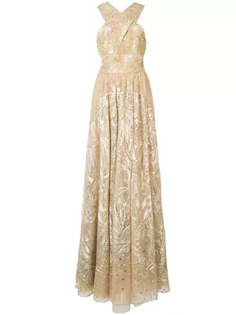 Marchesa Notte floral bead embellished gown $1,101 - Buy Online - Mobile Friendly, Fast Delivery, Price