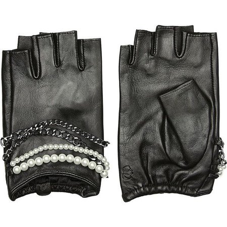 Black Fingerless Gloves w/ Bracelets