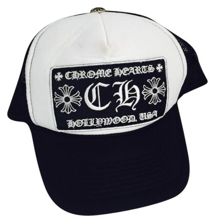 *clipped by @luci-her* Chrome Hearts White and Black Trucker Hat - Tradesy