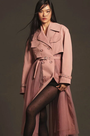 Tulle Skirted Trench Coat Front