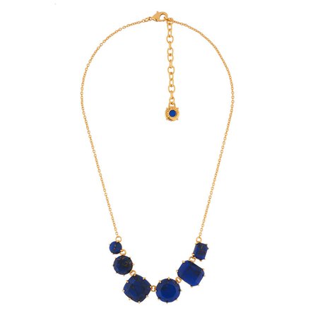 Necklace With 6 Dark Blue Stones With Golden Chips|Les Néréides