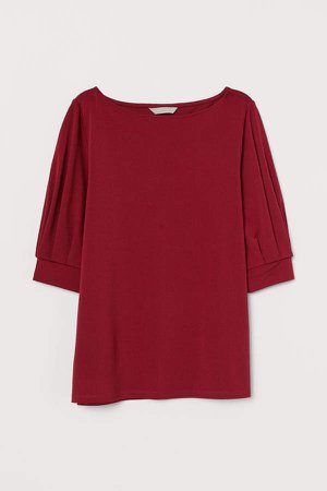 Creped Jersey Top - Red