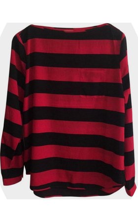 red and black striped shirt