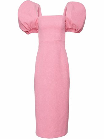 Carolina Herrera puff-sleeves Midi Dress - Farfetch