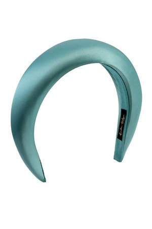 satin headband tiffany blue monogrammed