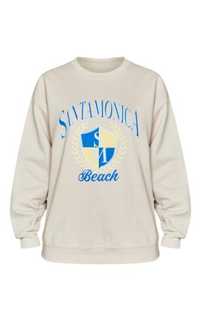 Stone Santa Monica Print Sweatshirt | PrettyLittleThing USA