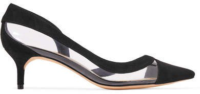 Wavee Two-tone Pvc And Suede Pumps - Black