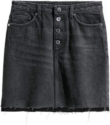 Denim Skirt - Black