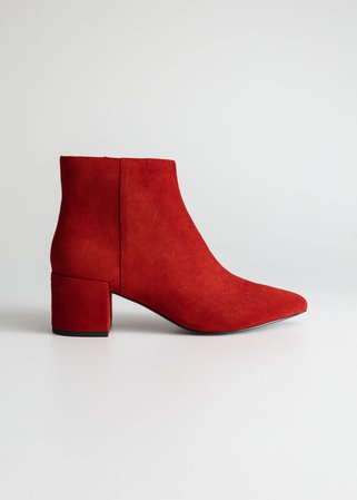 Heeled Ankle Boots - Orange - & Other Stories