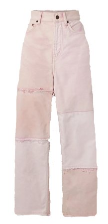 pale pink patchwork jeans