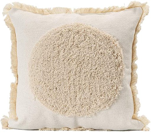 Amazon.com: blue page Woven Tufted Decorative Throw Pillow Covers - Bohemian Home Decor Cushion Cover with Fringes, Modern Square Cotton Pillow Cases, Accent Pillows for Bed (Off-White, 18x18 Inches): Home & Kitchen