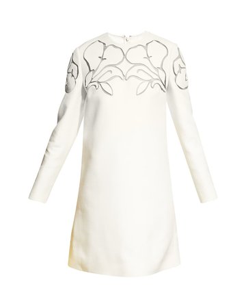 Valentino Floral Laser-Cut Mini Dress | Neiman Marcus