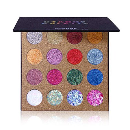 Amazon.com : UCANBE Pro Glitter Eyeshadow Palette - Professional 16 Colors - Chunky & Fine Pressed Glitter Eye Shadow Powder Makeup Pallet Highly Pigmented Ultra Shimmer for Face Body : Beauty