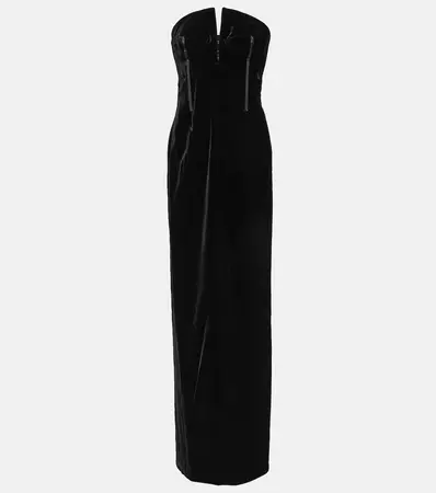 Strapless Velvet Gown in Black - Tom Ford | Mytheresa