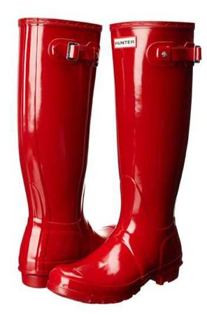red Hunter boots
