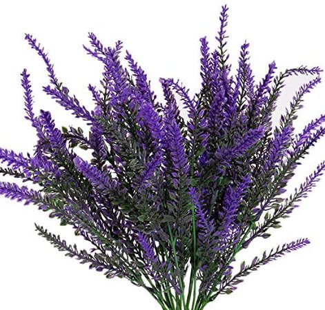 Amazon.com: Houseables Faux Lavender, Purple, 4 Bundles, Plastic, Fake Plant, Decor, Modern, Mantel Decorations, for Indoor, Outdoor, Home, Bedroom Accessories, Kitchen, Living Room: Kitchen & Dining
