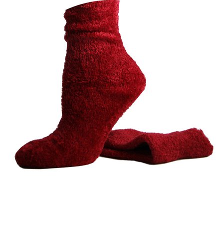 Red fluffy socks