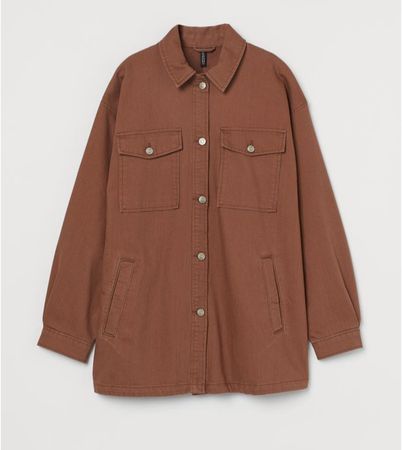 brown oversized denim jacket