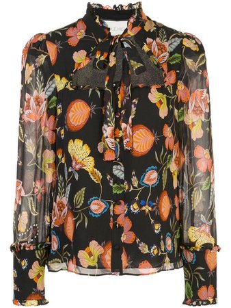 ALEXIS floral print cut-out blouse
