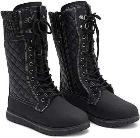 Amazon.com | Polar Products Womens Tall Snow Warm Calf Waterproof Durable Outdoor Winter Rain Boots - 9 - BLK40 AYC0533 | Snow Boots