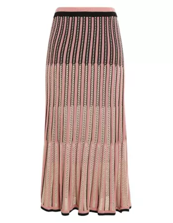 Wonderland Pointelle Skirt Pink/Black/Stone Online | Zimmermann