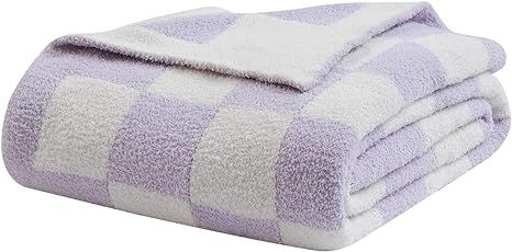 DOOWELL Checkered Blanket Throw Soft Knit Blanket with Checkerboard Grid Pattern for Couch Sofa Bed Camping Travel Gift (Purple, 60"x80") : Amazon.ca: Home