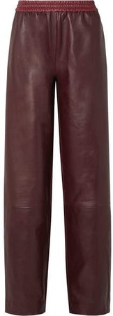 TRE - Floyd Color-block Leather Wide-leg Pants - Burgundy