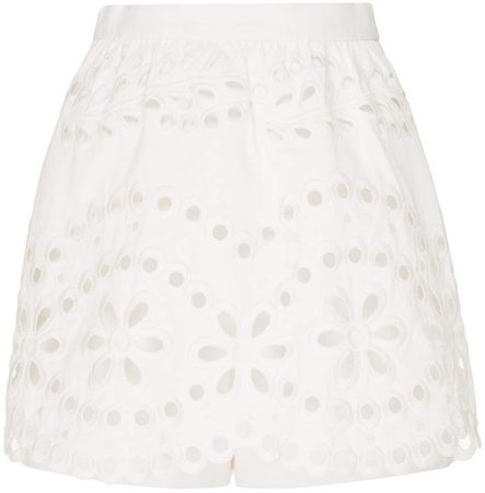 Broderie Anglaise Cotton-Poplin Mini Skirt
