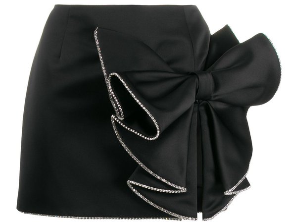 Area Satin Bow Mini Skirt - cloud9