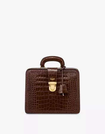 Vintage Suitcase crocodile print handbag | Moschino Official Store