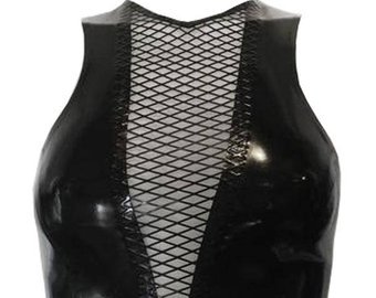 Latex Rubber Sleeveless Crop Top by Vex | Etsy