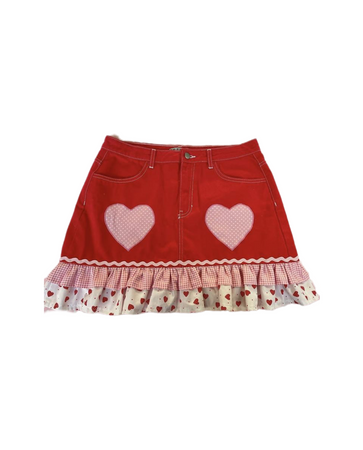 red skirt, heart