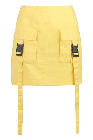 yellow cargo skirt