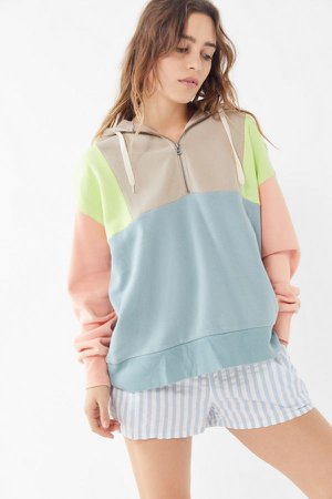 UO McKenzie Oversized Half-Zip Hoodie Sweatshirt
